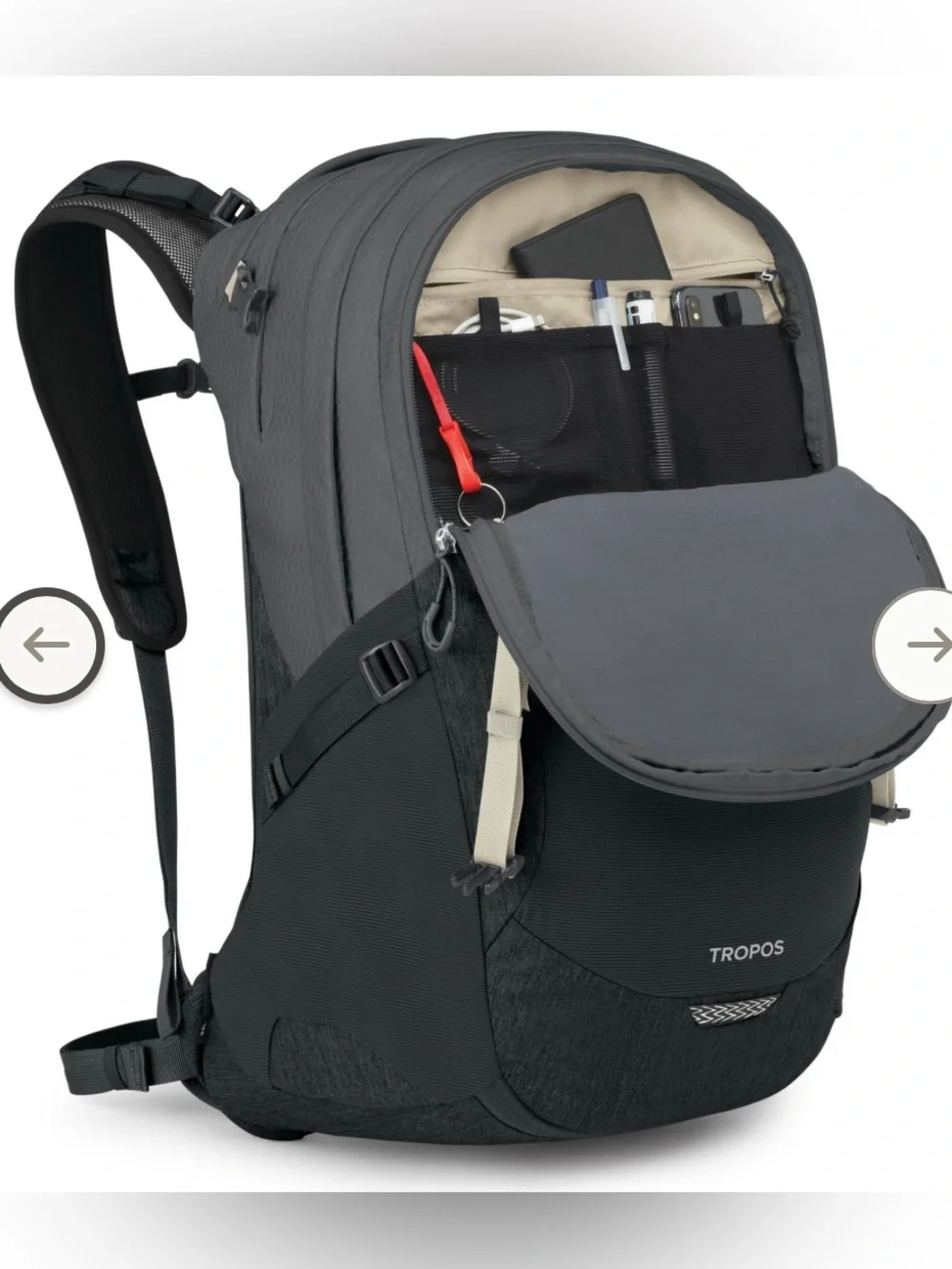 Osprey Tropos 32 Pack laptop tech backpack bag phantom grey gray black 32L